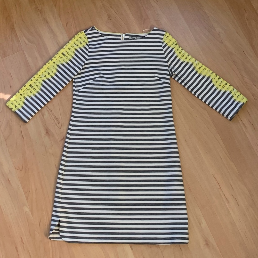 Eliza J Striped 3/4 Length Sleeve Dress,  Size 2